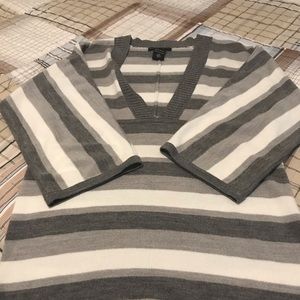 Grey and white striped sweater